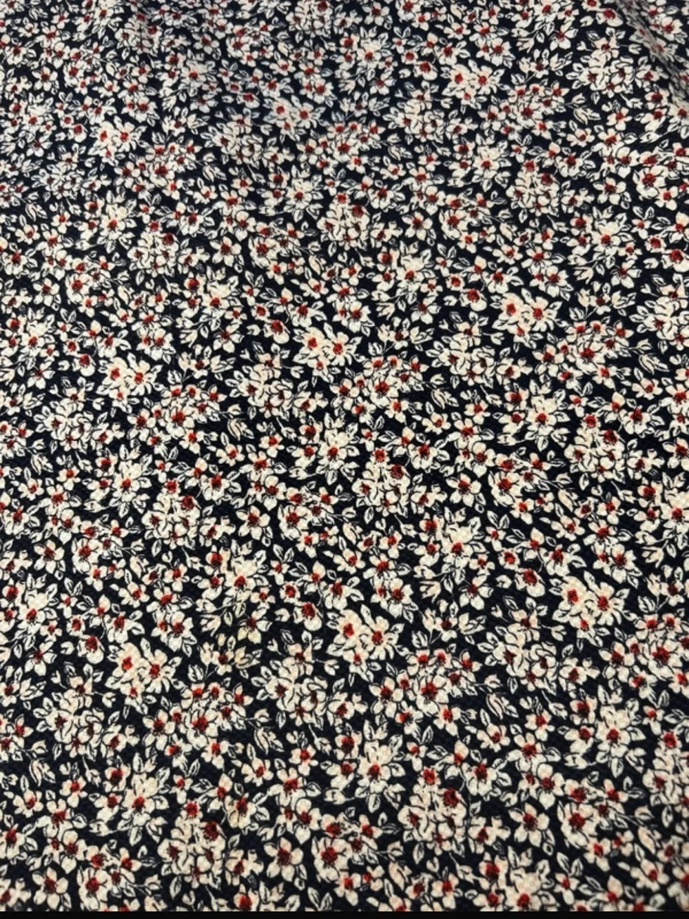 Floral A-Line Mini Skirt - Navy with Pink & White Flowers